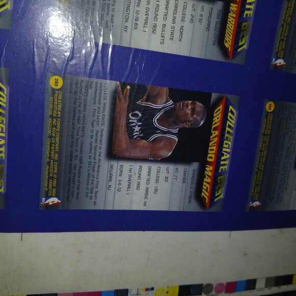 1993-94 1995 topps finest refractor? basketball uncut sheet (2) shaqs - Picture 10 of 10